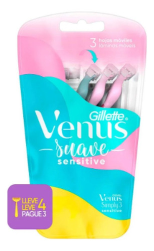 Aparelho Gillette Venus Suave Sensitive 4 Un.