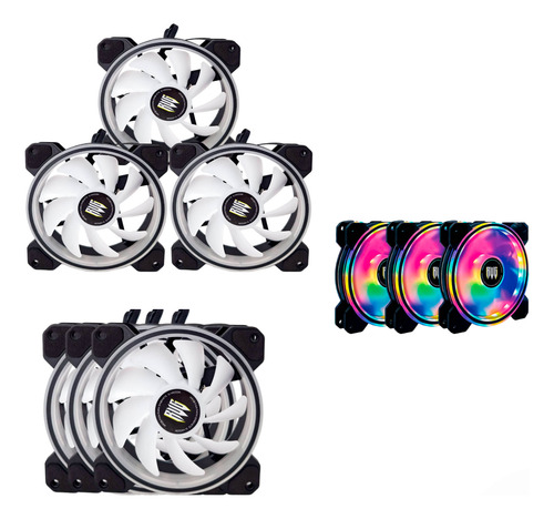 Kit 3 Fans Cooler Cooler Fan Rgb Preto
