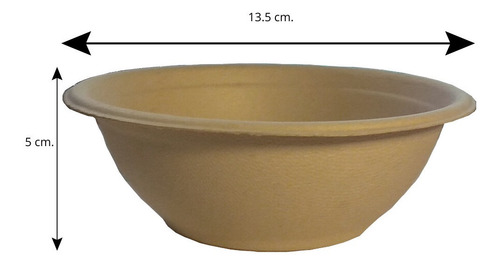 Imagen 2 de 4 de 500 Plato Tazón Pozolero 12 Oz Biodegradable Bagazo De Trigo