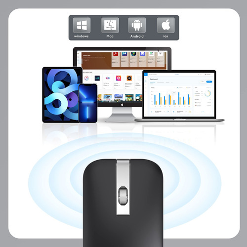 Mouse Arco Inalambrico Para Laptop Bluetooth Nano Usb 3