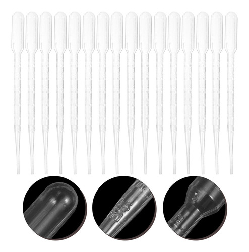 100 Unidades De 3 Ml De Pipetas De Transferência De Plástico