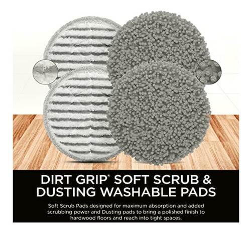 Shark, Grey Xkitp7000d Soft Scrub 2 Almohadillas Lavables