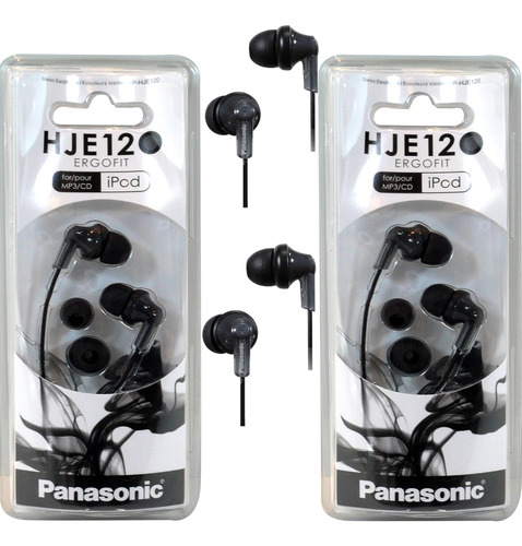 Panasonic Rphje120 Auriculares Internos, (paquete De 2, Negr
