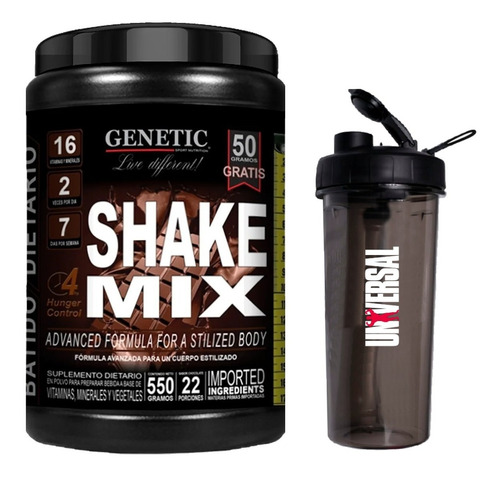 Batido Shake Mix Reemplaza Comida + Shaker Bpa No Toxico