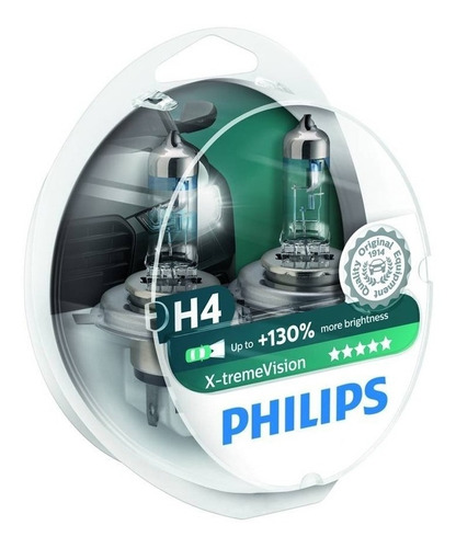 Lamparas Philips H4 Xtreme Vision +130% 60/55w Auto Set X2