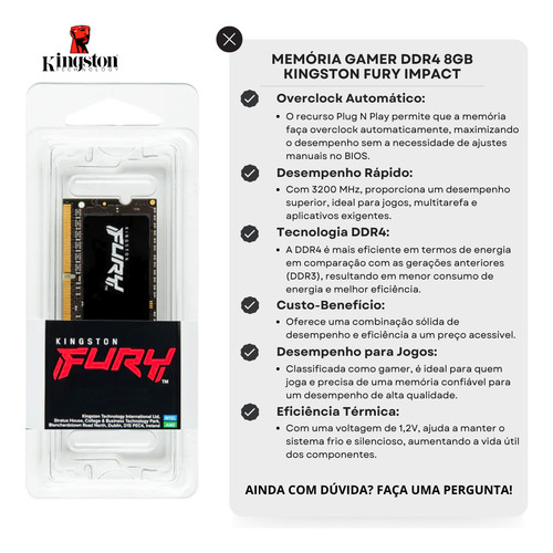 Kit Memoria Ram 16gb(2x8gb) De Notebook Ddr4 3200mhz Gamer