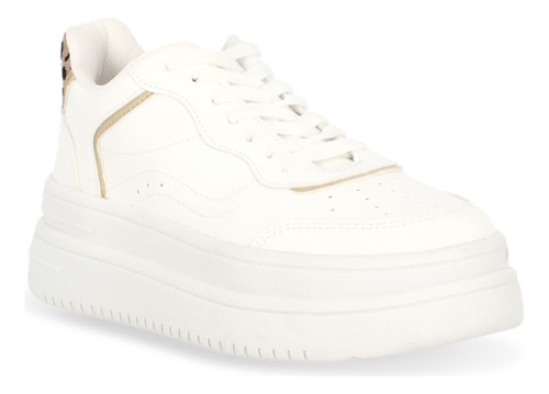 Tenis Sneakers Dama Casual Blanco 605-63