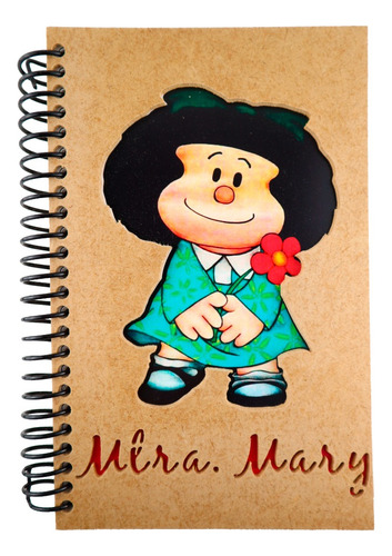 Libreta Portada Personalizada Madera Tarea Apunte 80 Hjs D2