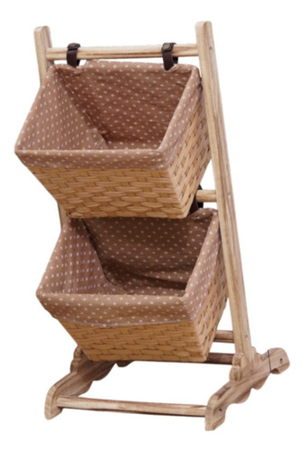 Cesta De Almacenamiento De Madera Stand De Estante Estilo B