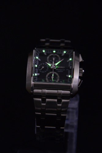 Reloj Seiko Sna769 Chronograph 100m Malla Acero Plateado Plateado Negro