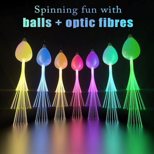 Bolas Poi Glow Juguetes Usb Recargable Con 20 Colores Vibran