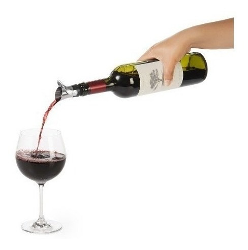 Imagen 4 de 7 de Tapón Y Antigoteo Vino Oxo 2 En 1 Empujar Y Sellar Acero