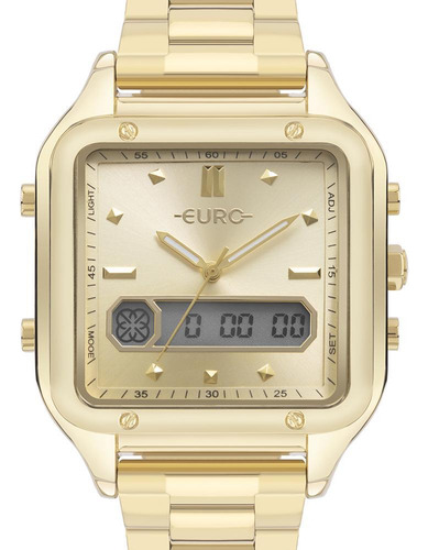 Relógio Euro Feminino Dourado Quadrado 50m - Eubj3890aat