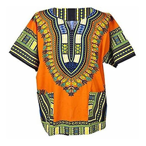 Lofbaz - Camisa Dashiki Unisex Africana Tradicional Color Tr