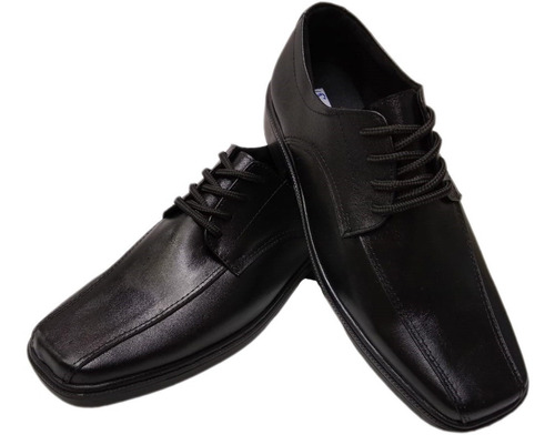 Zapato Formal Elegante Para Hombre En Cuero Negro Con Cordón