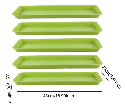5 Piezas Plantillas Bandejas Vegetales, Rectangulares, Verde