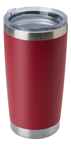 Vaso Termico Acero Inoxidable C/ Tapa Doble Pared-rojo/1und