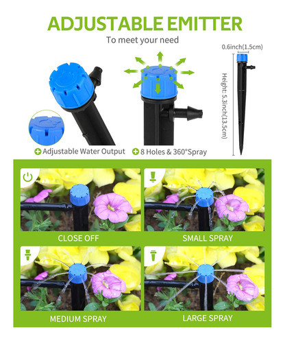 Kit De Riego Por Goteo Hiraliy 50 Pies Sistema Automático