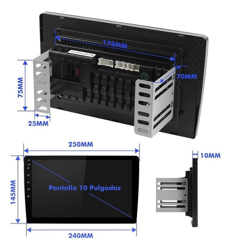 Autoestéreo Universal 10.1 Pulgadas 1+32g Mirror Link Cámara