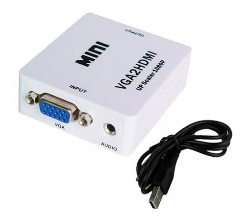 Adaptador Convertidor Cable Vga A Hdmi + Audio - Excelente 