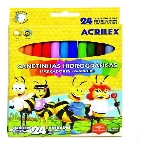 Marcadores Escolares Acrilex X 24 Colores
