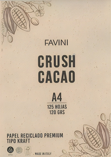 Papel Reciclado Favini Kraft Tamaño A4 125 Hojas 120 Gr