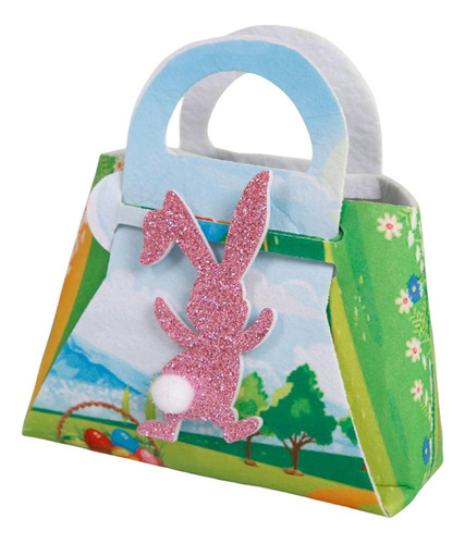 Bolsa De Dulces De Pascua Portátil Diy Tote Snacks Conejo B