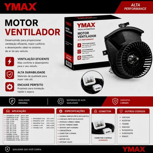 Motor Ventilador Interno Volks Crossfox 1.6 16v 2015 2016