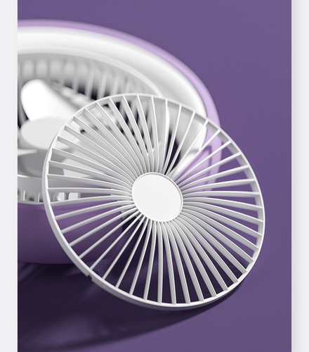 Ventilador De Escritorio Lámpara De Mesa Luna Carga Usb