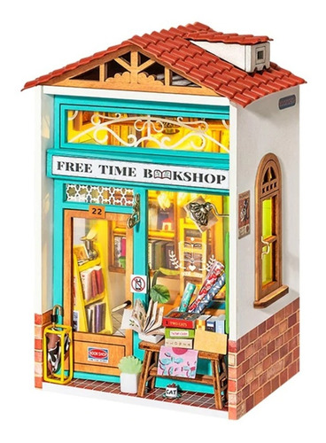 Casa Miniatura Robotime Librería De Tiempo Libre Ds008  