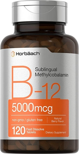 Vitamina B12 Sublingual 5000mcg 120 Tab Horbaach Bayas