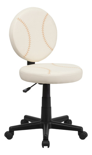 Flash Furniture Jonathan - Silla Giratoria De Béisbol Para. Color Marrón Y Crema