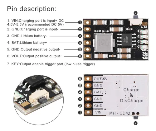 6pcs 2a 5v Módulo Integrado De Carga Y Descarga 3.7v 4...