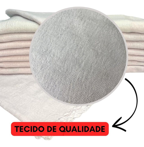 Kit 10 Pano De Chão Branco Grande Saco Duplo Algodão Atacado