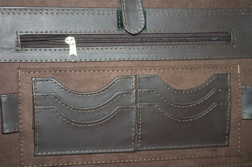 Carpeta Portafolio Profesional De Piel Res Multifuncional Chocolate Lisa