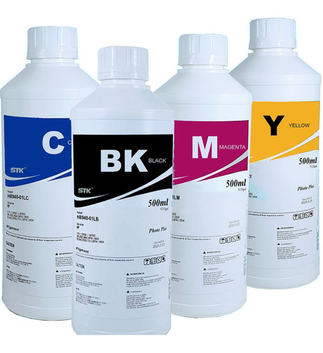 4 X 500ml Tinta Pigmentada Para Impressora Hp 7720 H5970-01