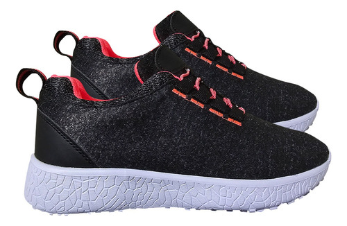 Zapatilla Mujer Comoda Con Ajuste Elastico Sport Negro 7507