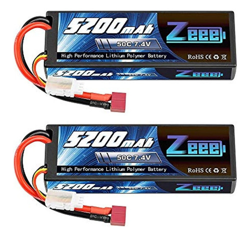 Zeee 2s Lipo Bateria 74v 50c 5200mah Rc Lipo Baterias Caso