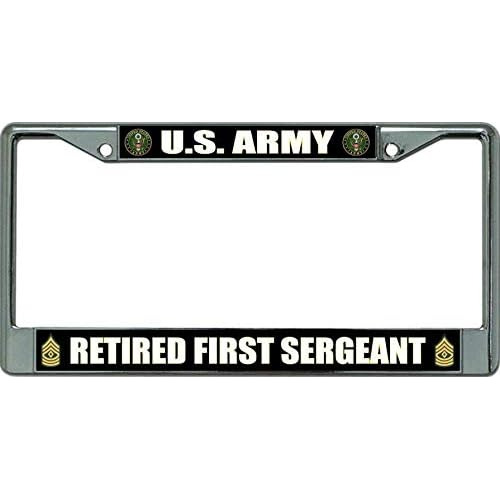 U.s. Army Retired First Sergeant Chrome License Plate F...