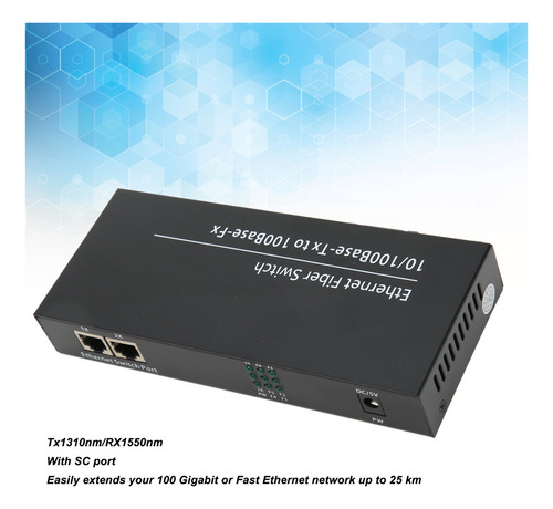 Fibra Ethernet Tx1310nm Rx1550nm, 6 Puertos Ópticos, 2 Eléct