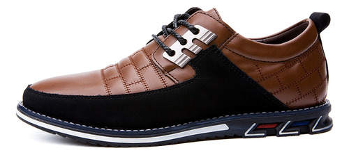 Mocasines Casuales De Cuero Con Cordones Para Hombre