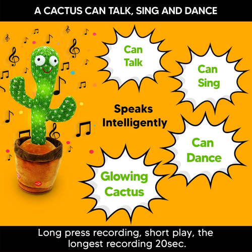 Dancing Cactus Toy Talking Singing Plush Toy Mimicicking Re.