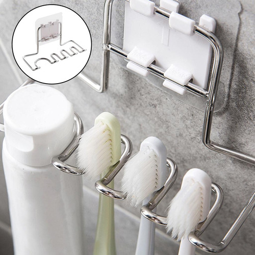 . 2 Organizador De Cepillos De Dientes En Acero 2 Piezas