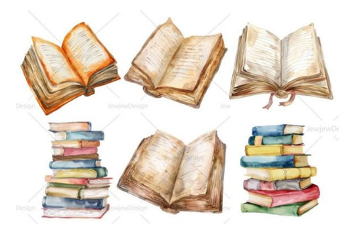 Imágenes Digitales Libros En Acuarela 96373648