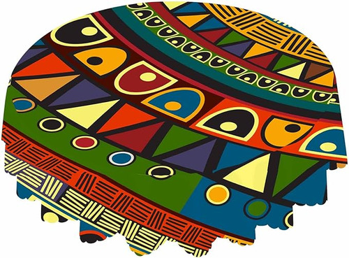 Mantel Redondo Tribal Africano  Arte Popular Geom Trico  Co
