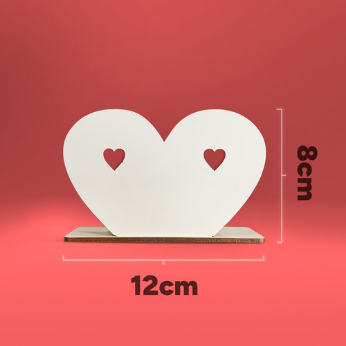 Porta Guardanapo Temático Kit 45 Un Mdf 12x8cm Coração