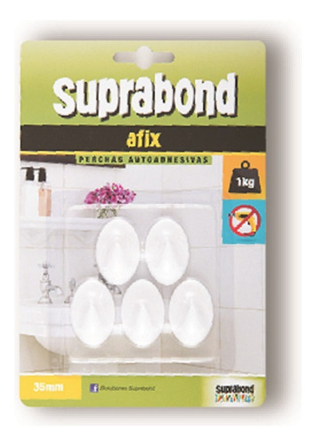 Perchas Autoadhesivas Suprabond Máxima Adherencia - 1kg