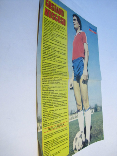 Poster Gustavo Moscoso. Jugador Selección Chilena
