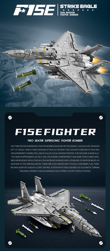 Modelo De Juguete De Bloques De Construcción F-15 Strike Eag