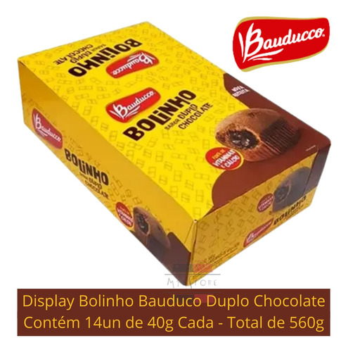 Display Bauducco Bolinho Recheado Duplo Chocolate - Original